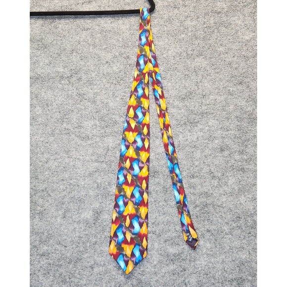 J Garcia Collector's Edition Tie Mens Silk Bright Abstract Art Pattern Necktie - Picture 2 of 8